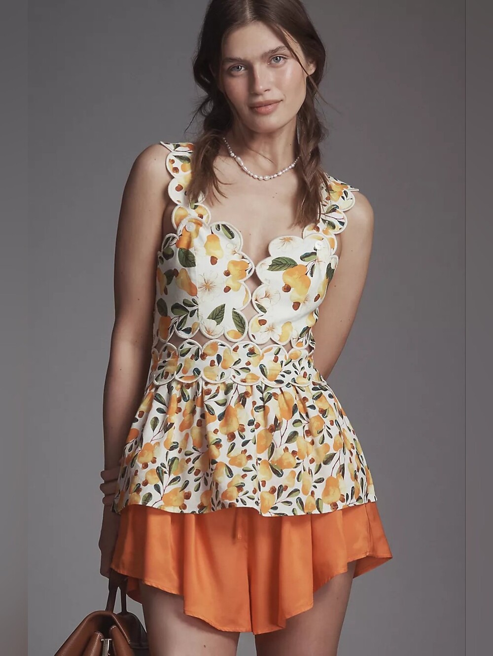 💖💖 NWT Farm Rio x Anthropologie Linen Blend Scallop Tank Top Size XL